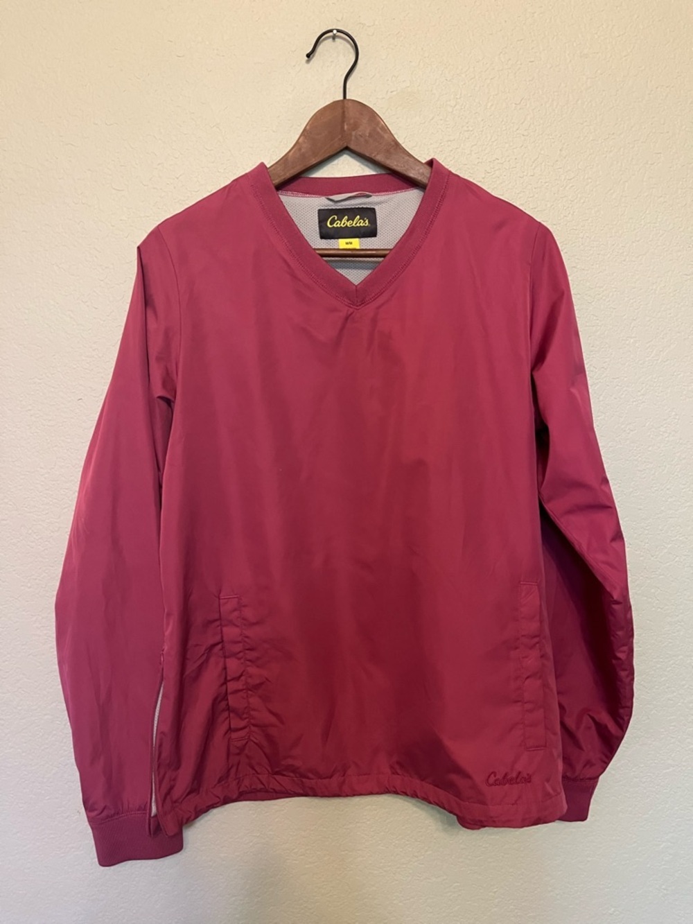 Cabela's Berry Rose Pink V-Neck Outerwear Windbreaker Jacket Women's Medium